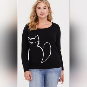 Torrid pullover cat sweater, Size 2/2x, Black